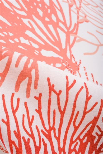 Mercan Rengi Mercan Desenli Polyester Leke TutmazMasa Örtüsü